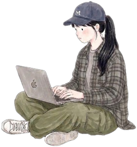 A writer sitting cross-legged with a laptop.